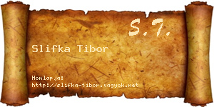Slifka Tibor névjegykártya